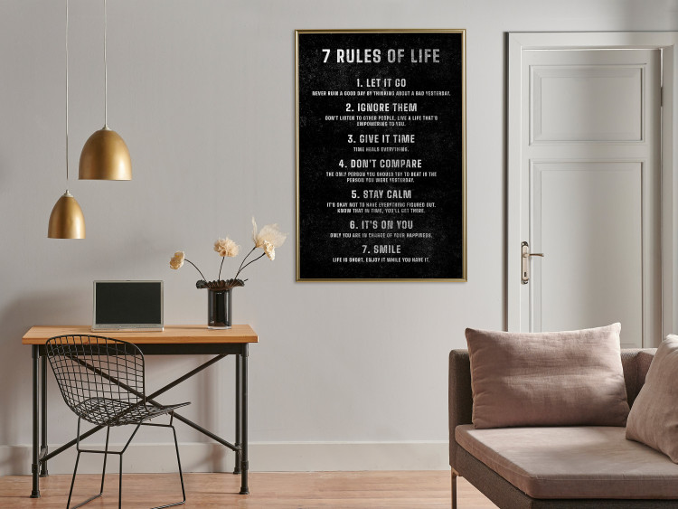 Wall Poster Life Rules - Motivating Inscription on a Black Background 148558 additionalImage 11