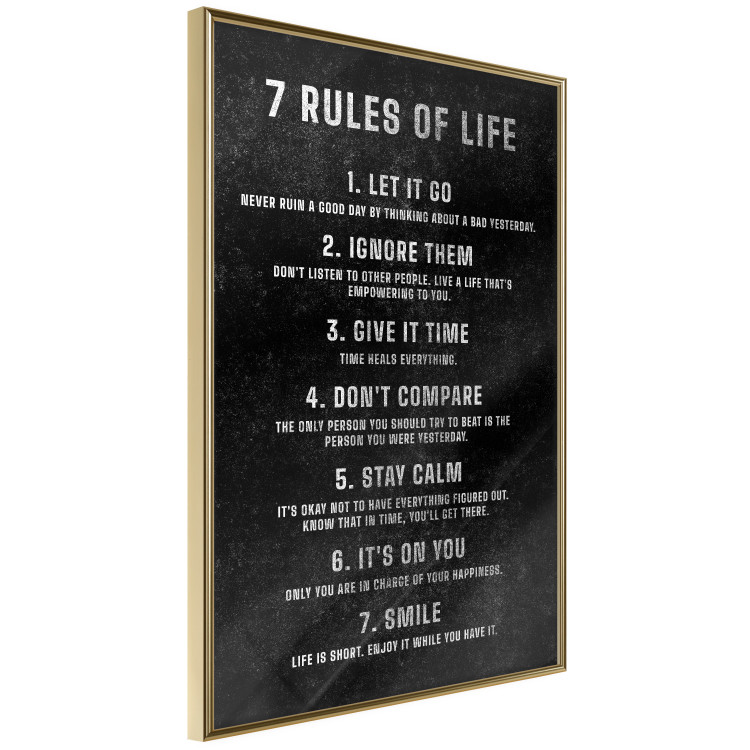 Wall Poster Life Rules - Motivating Inscription on a Black Background 148558 additionalImage 7