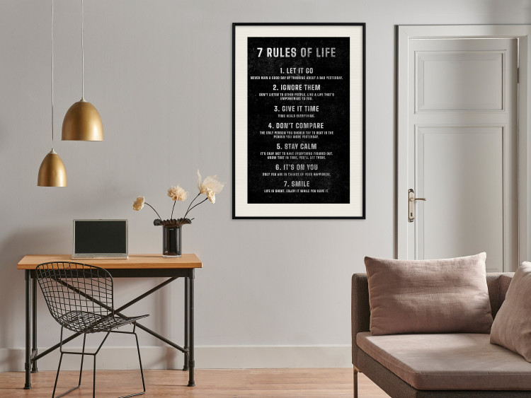 Wall Poster Life Rules - Motivating Inscription on a Black Background 148558 additionalImage 16