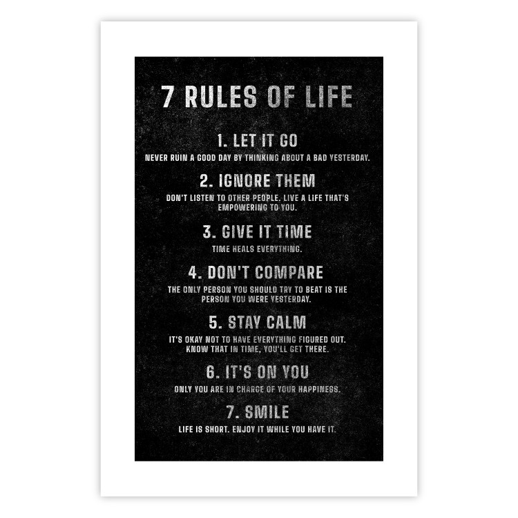 Wall Poster Life Rules - Motivating Inscription on a Black Background 148558 additionalImage 19