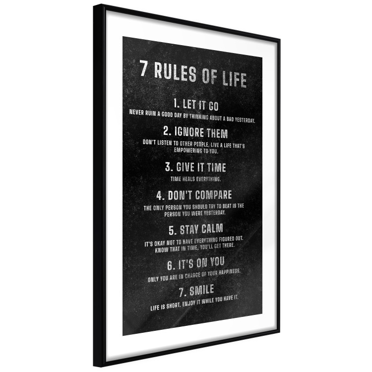 Wall Poster Life Rules - Motivating Inscription on a Black Background 148558 additionalImage 6