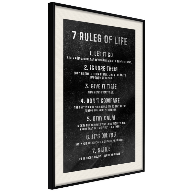 Wall Poster Life Rules - Motivating Inscription on a Black Background 148558 additionalImage 8