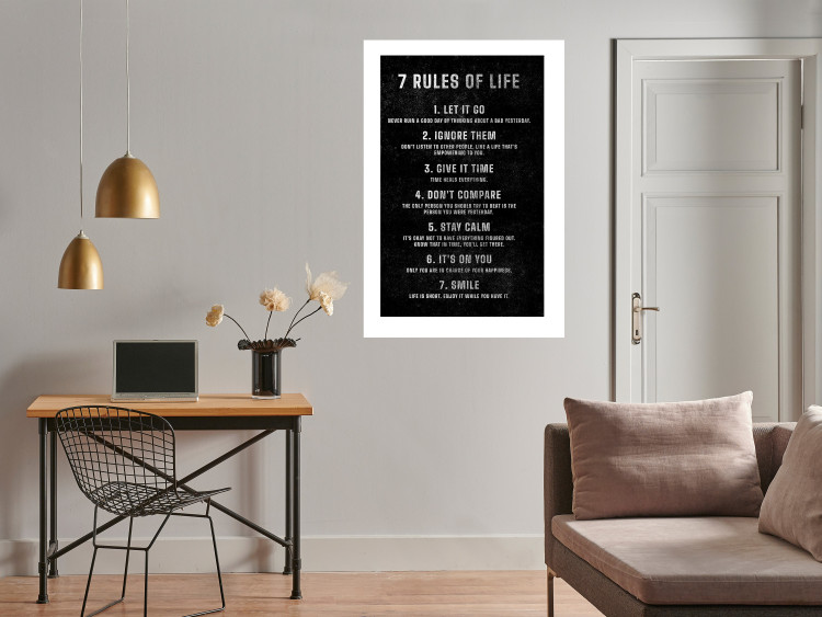 Wall Poster Life Rules - Motivating Inscription on a Black Background 148558 additionalImage 12