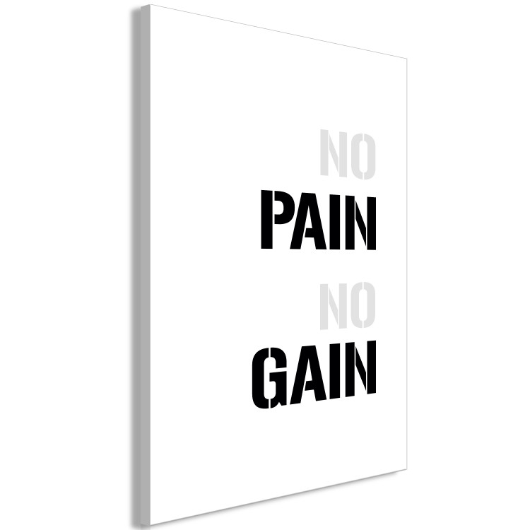 Canvas No Pain No Gain (1-piece) - black and white composition with a slogan 149258 additionalImage 2