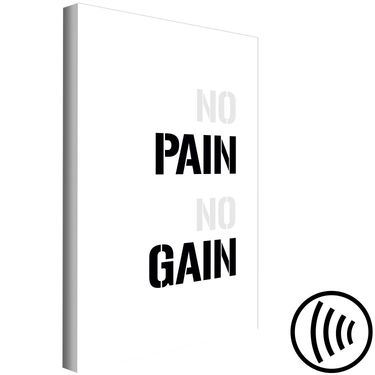 Canvas No Pain No Gain (1-piece) - black and white composition with a slogan 149258 additionalImage 6