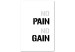 Canvas No Pain No Gain (1-piece) - black and white composition with a slogan 149258