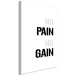 Canvas No Pain No Gain (1-piece) - black and white composition with a slogan 149258 additionalThumb 2