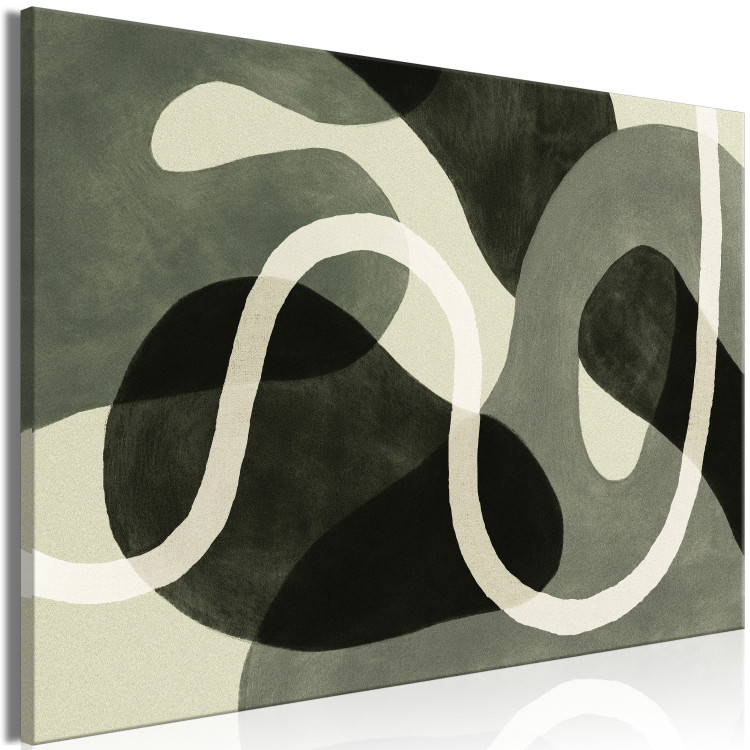 Canvas Print Geometric Forms - Abstract Spots in Shades of Sage Green 150058 additionalImage 2