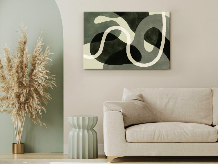 Canvas Print Geometric Forms - Abstract Spots in Shades of Sage Green 150058 additionalImage 3