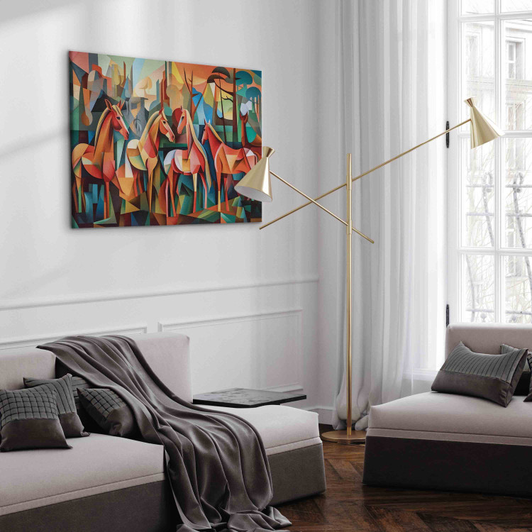 Canvas Cubist Horses - A Geometric Composition Inspired by Picasso’s Style 151058 additionalImage 4