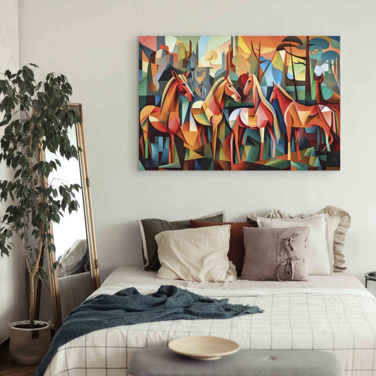 Canvas Cubist Horses - A Geometric Composition Inspired by Picasso’s Style 151058 additionalImage 9