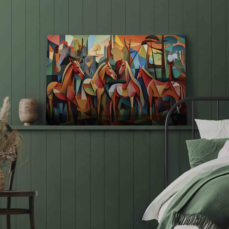 Canvas Cubist Horses - A Geometric Composition Inspired by Picasso’s Style 151058 additionalImage 11