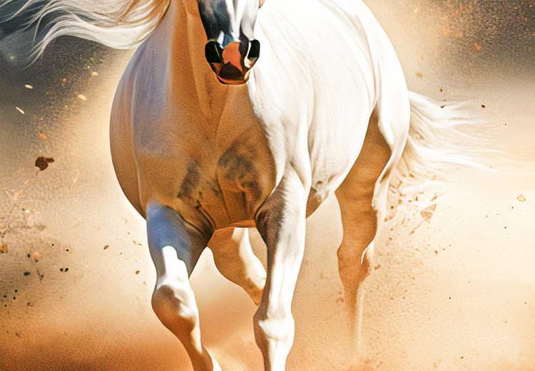 Large canvas print White Horse - A Wild Animal Galloping Through the Arabian Desert [Large Format] 151558 additionalImage 5