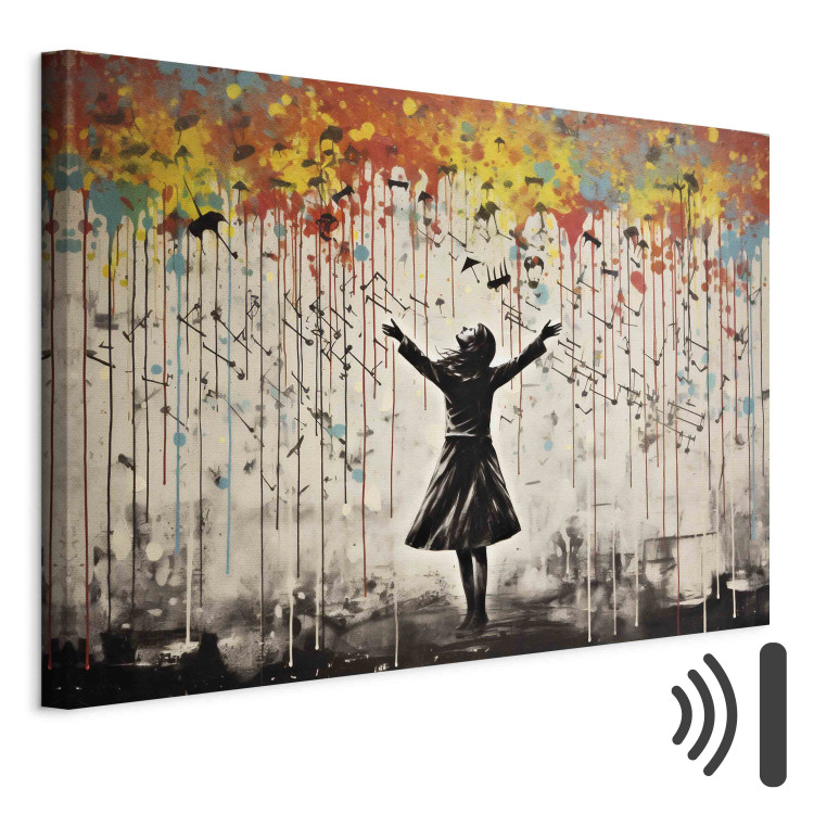 Canvas Print Rain Song - Colorful Graffiti Inspired by Banksy 151758 additionalImage 8