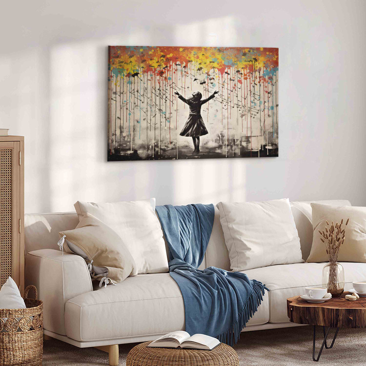 Canvas Print Rain Song - Colorful Graffiti Inspired by Banksy 151758 additionalImage 10