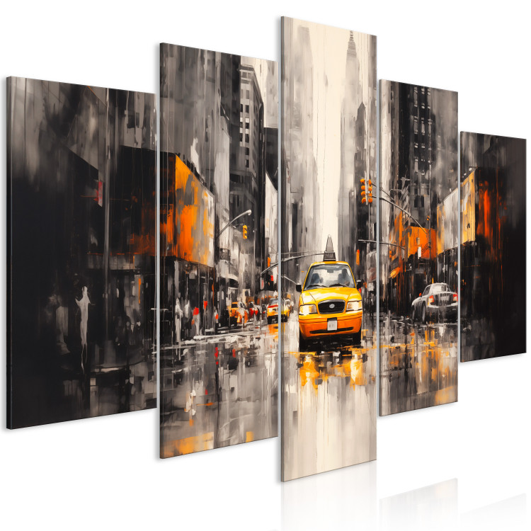 Canvas Print Yellow Cab - Car on the Background of New York Architecture 151958 additionalImage 2