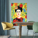 Canvas Art Print Frida Kahlo - Portrait of the Artist on a Yellow Floral Background 152258 additionalThumb 3