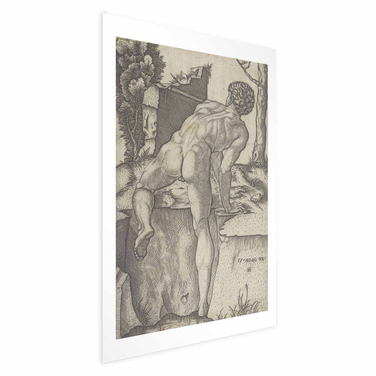 Poster Naked Man Seen From Behind Climbing up River Bank 159958 additionalImage 19