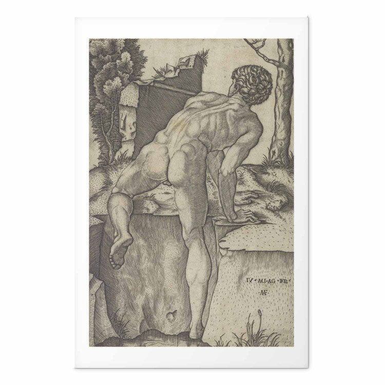 Poster Naked Man Seen From Behind Climbing up River Bank 159958 additionalImage 16