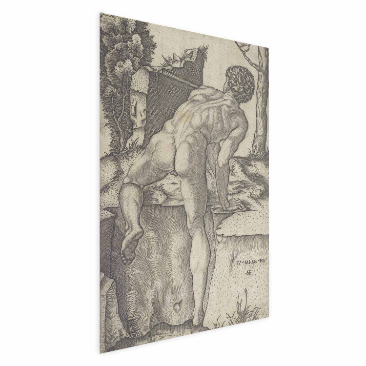 Poster Naked Man Seen From Behind Climbing up River Bank 159958 additionalImage 6