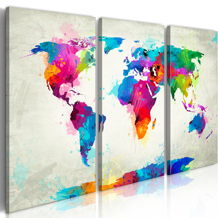 Canvas Print World Map: An Explosion of Colors 55458 additionalImage 2