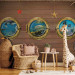 Wall Mural Fish by the Bow - Illusion of a view of marine animals through a window on a boat 61258 additionalThumb 3
