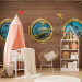 Wall Mural Fish by the Bow - Illusion of a view of marine animals through a window on a boat 61258 additionalThumb 5