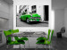 Canvas Art Print Green Cuban Car (1-piece) - Black and White Cityscape with Car 93958 additionalThumb 3