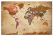 Canvas Art Print World Map: Brown Elegance 96058