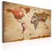 Canvas Art Print World Map: Brown Elegance 96058 additionalThumb 2