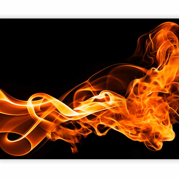 Photo Wallpaper Fire - an abstraction with a motif of orange glow on a black background 96758 additionalImage 5