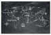Canvas Print Geography Lesson (German Language) - Chalk-drawn World Map 97458