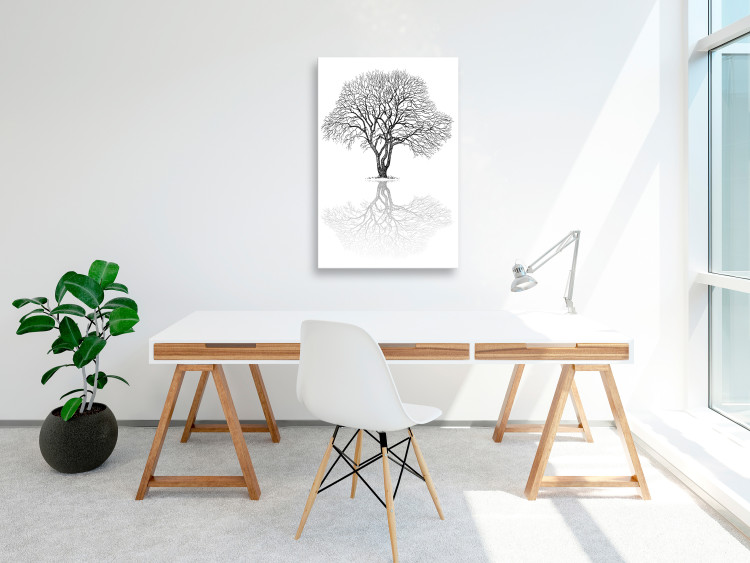 Canvas Print Masterpiece of Nature (1-part) - Reflection of Tree in Black and White Landscape 115068 additionalImage 3