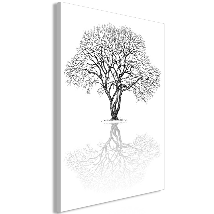 Canvas Print Masterpiece of Nature (1-part) - Reflection of Tree in Black and White Landscape 115068 additionalImage 2
