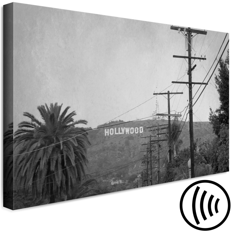 Canvas Art Print Hollywood Mountain Photography (1-part) - Black and White City USA 116368 additionalImage 6