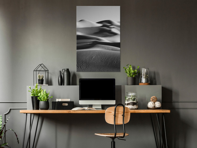 Canvas Layers of the desert - black and white, minimalistic landscape 116468 additionalImage 3
