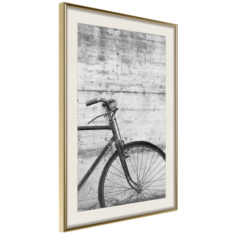 Poster Bike and Concrete - black and white composition with a retro-style bicycle 116968 additionalImage 2