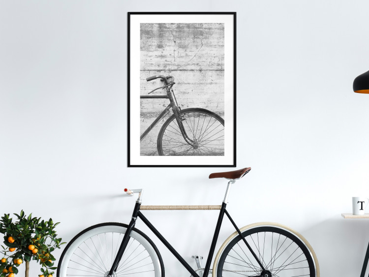 Poster Bike and Concrete - black and white composition with a retro-style bicycle 116968 additionalImage 6