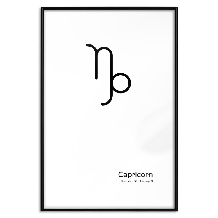 Wall Poster Capricorn - black and white composition with zodiac sign and text 117068 additionalImage 15