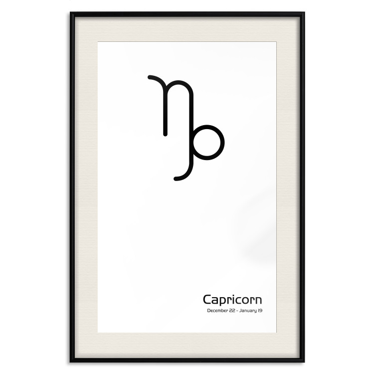 Wall Poster Capricorn - black and white composition with zodiac sign and text 117068 additionalImage 18
