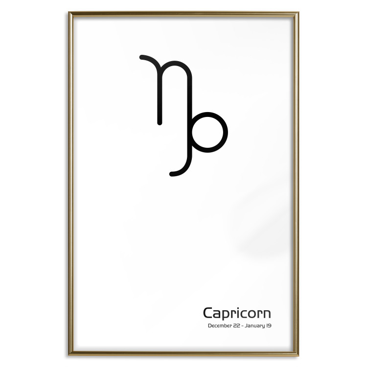 Wall Poster Capricorn - black and white composition with zodiac sign and text 117068 additionalImage 20