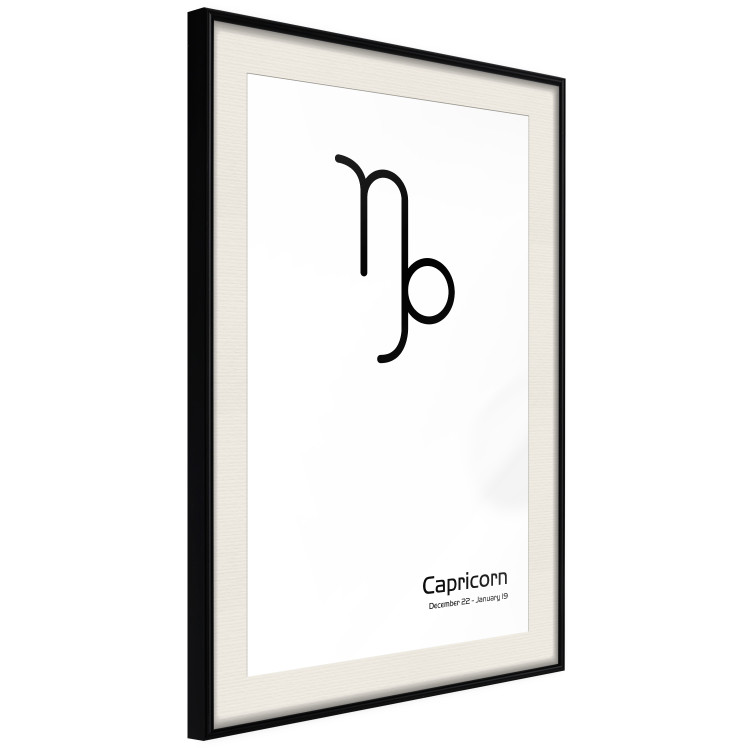 Wall Poster Capricorn - black and white composition with zodiac sign and text 117068 additionalImage 3