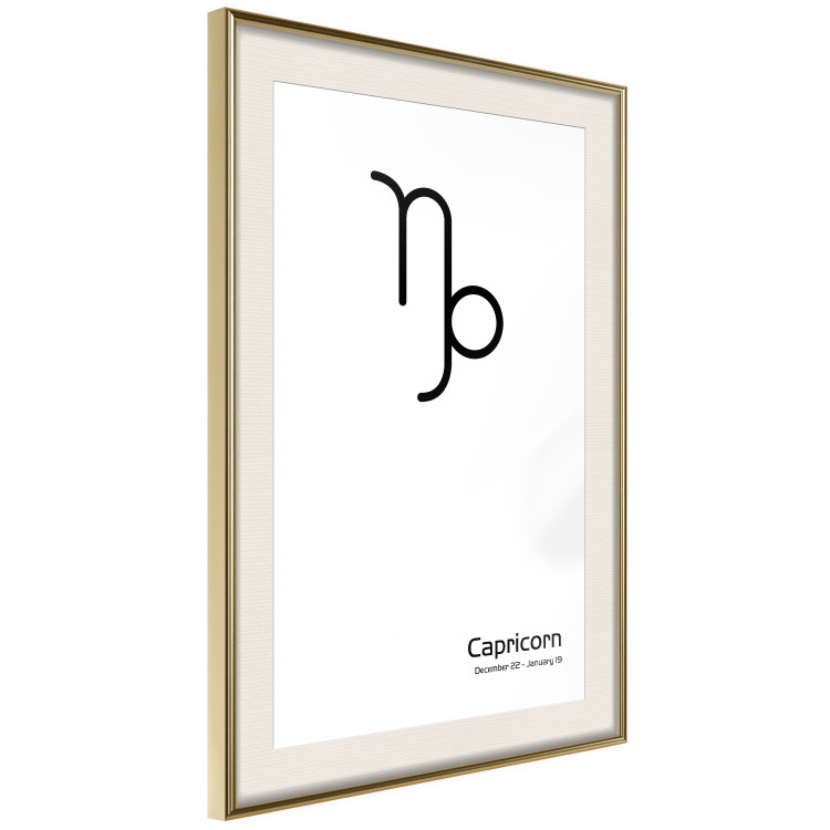 Wall Poster Capricorn - black and white composition with zodiac sign and text 117068 additionalImage 2