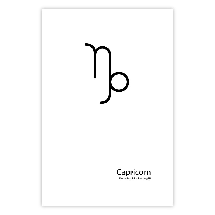 Wall Poster Capricorn - black and white composition with zodiac sign and text 117068 additionalImage 25