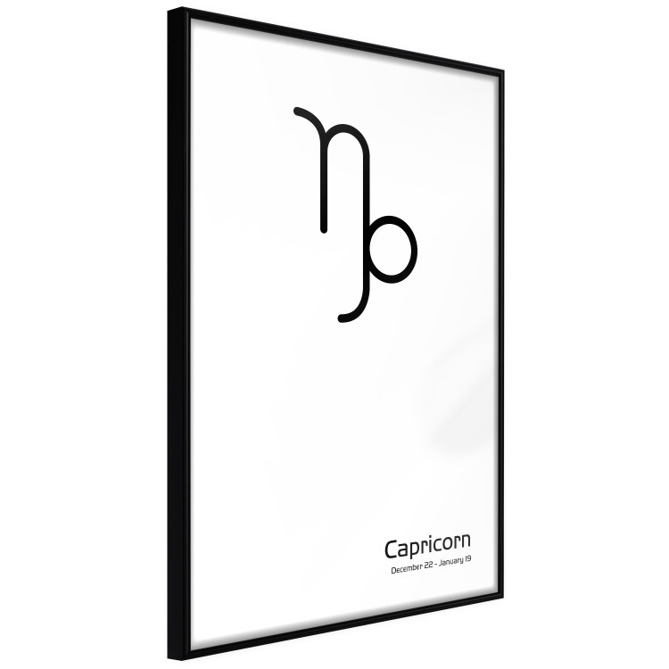 Wall Poster Capricorn - black and white composition with zodiac sign and text 117068 additionalImage 12