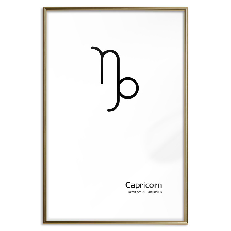 Wall Poster Capricorn - black and white composition with zodiac sign and text 117068 additionalImage 14