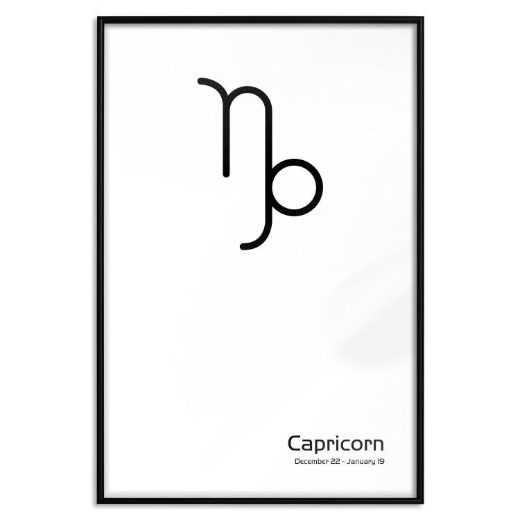 Wall Poster Capricorn - black and white composition with zodiac sign and text 117068 additionalImage 18