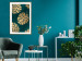 Poster Golden Luxury Leaves - glamorous composition in emerald background and plants 117568 additionalThumb 15
