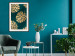 Poster Golden Luxury Leaves - glamorous composition in emerald background and plants 117568 additionalThumb 18
