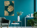 Poster Golden Luxury Leaves - glamorous composition in emerald background and plants 117568 additionalThumb 7
